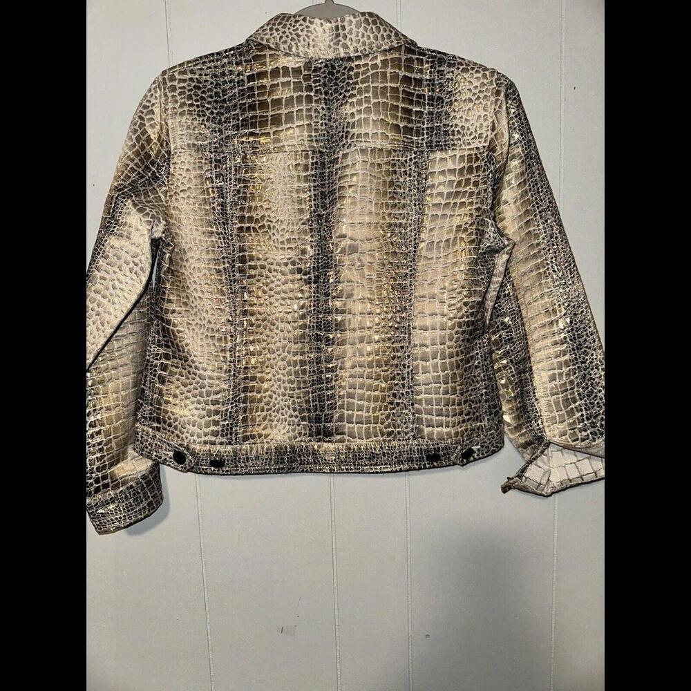 Ruby Rd. Women’s Faux Leather Snake Skin Print Lightweight‎ Jacket Size 8P - Picture 2 of 9